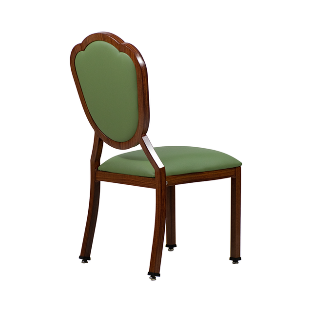 Cream Aluminum Wood Look Banquet Stack Chair