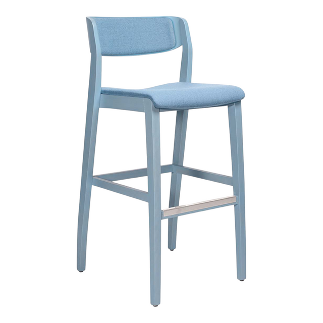 Hazel Upholstered Wood Bar Stool