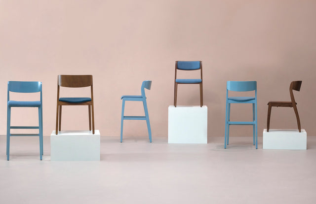Hazel Upholstered Wood Bar Stool