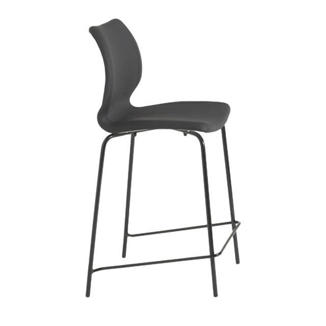 Quilted Upholstered Metal Legged Bar Stool