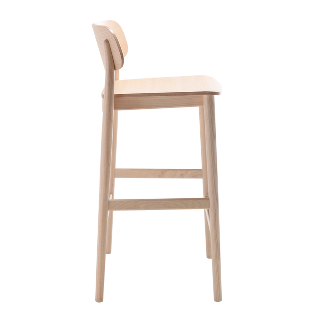 Trisby Wooden Back Bar Stool