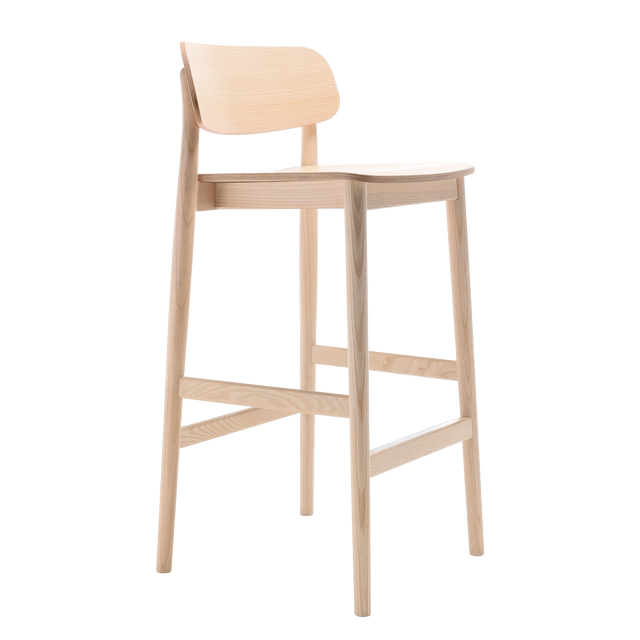 Trisby Wooden Back Bar Stool