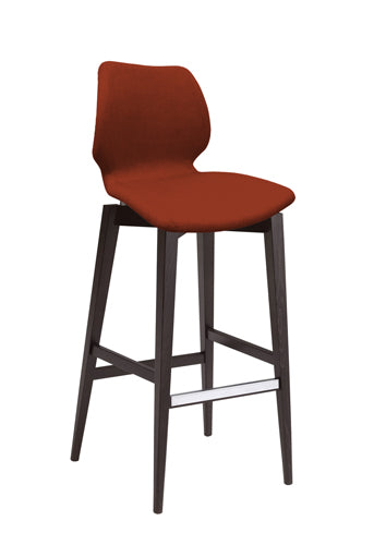 Quilted Upholstered Wood Bar Stool