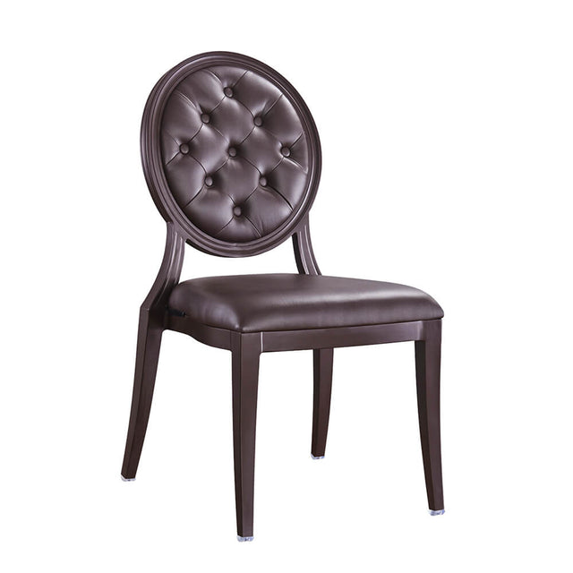 Dany Aluminum Wood Look Banquet Stack Chair