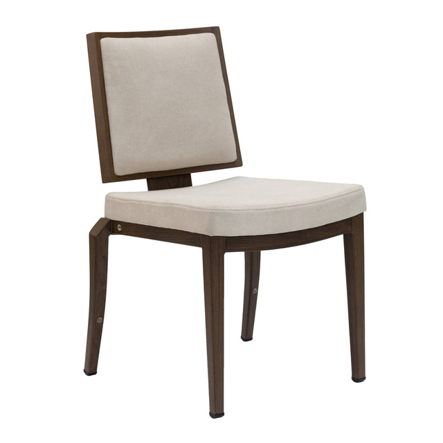 Kapccion Aluminum Wood Look Flexback Stack Chair