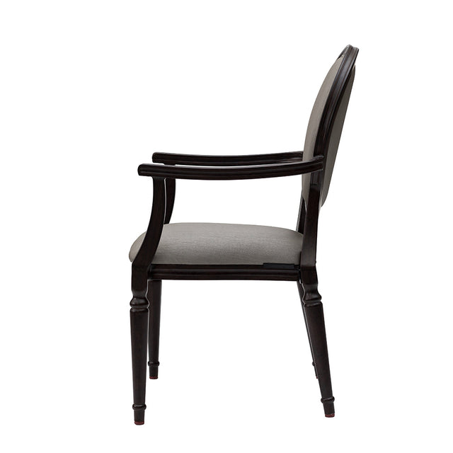 Lisbon Aluminum Wood Look Stack Arm Chair