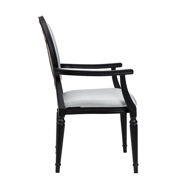 Lisbon Aluminum Wood Look Stack Arm Chair