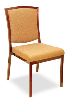 Bon Aluminum Wood Look Stack Chair
