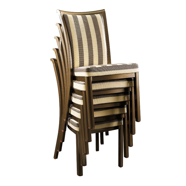 Blois Aluminum Wood Look Stack Chair