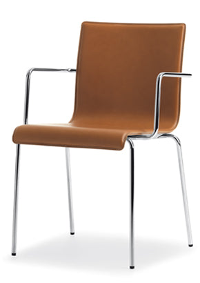 Kuadra XL 2464 Modern Leather Arm Chair – Round Legs