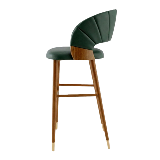 Conch Gold Tip Wood Stool