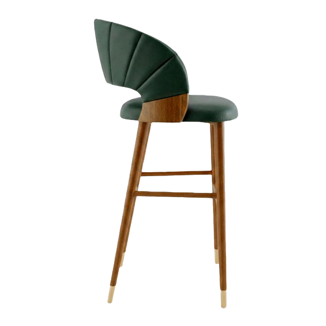 Conch Gold Tip Wood Stool