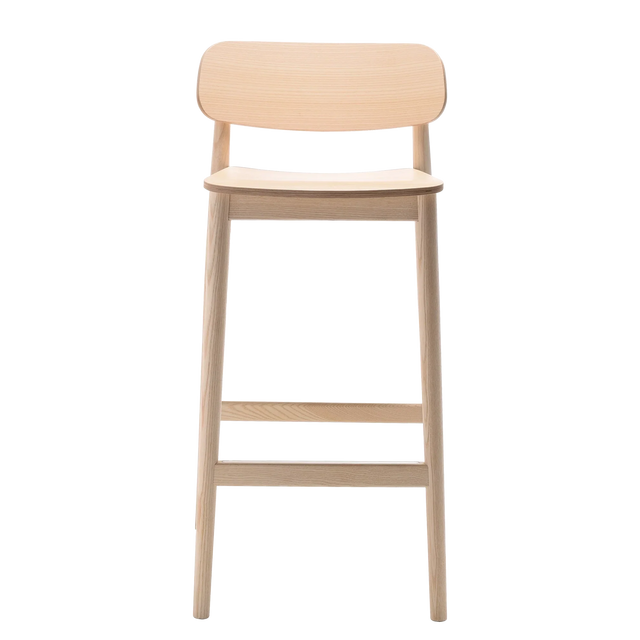 Trisby Wooden Back Bar Stool