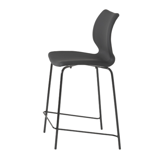 Quilted Upholstered Metal Legged Bar Stool