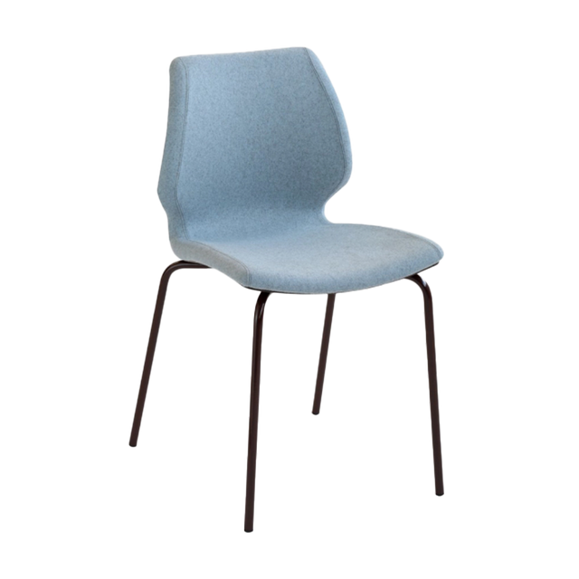 Quilted Upholstered Metal Legged Chair