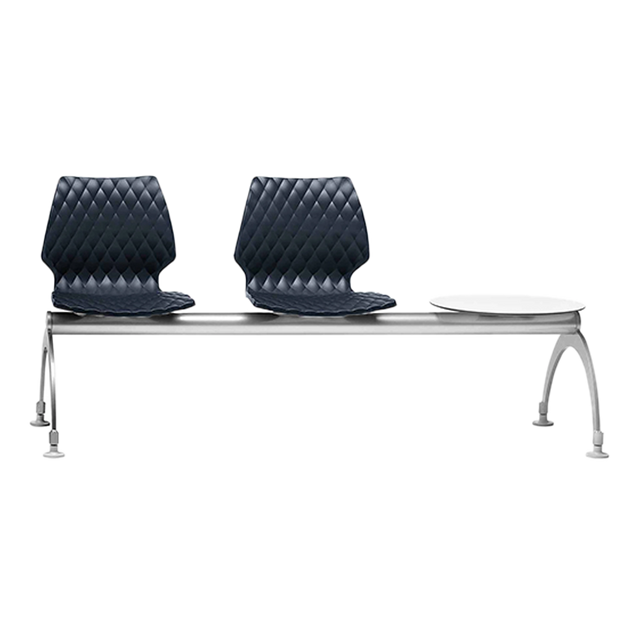 Quilted Two Seater Bench With Shelf