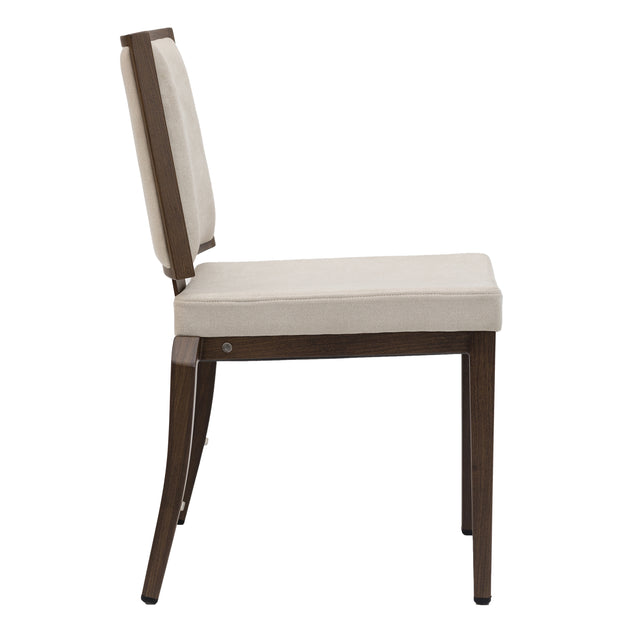Kapccion Aluminum Wood Look Flexback Stack Chair